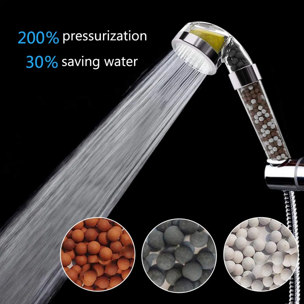 Bathroom Ionic Mineral Beads Shower Head with Vitamin C Shower Filter